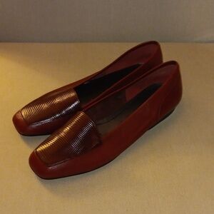 Enzo angiolini red leather flats